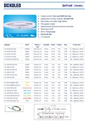 KL-FE60-P0-5W-SLK, Koled, Şerit, Led,  Beyaz, Silkonlu, Dış mekan, 6500K, 60 led,  12V, 5W - 2