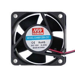 CHA6012BH-25C, Fan, 12V, 60*60*25mm Meanwell Fan