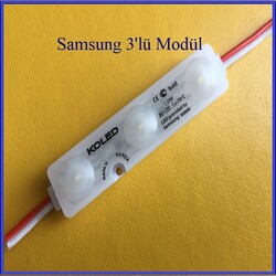 KL-M-C2835-160D-30K, Gün Işığı, 3lü Samsung led modül,  led modul, 12V, mercekli, 3000K, geniş açı, gölge bırakmaz, yüksek verimli ve tassaruflu led modül - 1