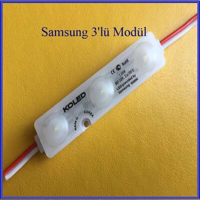 KL-M-C2835-160D-30K, Gün Işığı, 3lü Samsung led modül,  led modul, 12V, mercekli, 3000K, geniş açı, gölge bırakmaz, yüksek verimli ve tassaruflu led modül - 1
