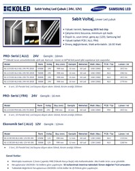 KL-LCV100-FR4-60L-24V-T0-281B, Samsung Led Çubuk, 24V, Sabit Voltaj, 4000K, Yüksek Lümen,  Kırık Beyaz, Naturel white, FR4 - 2
