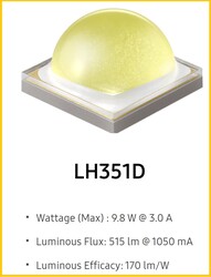 Samsung Power led -3535, Naturel Beyaz, Yüksek Lümen, LH351D, 4000K,  1~10W-3535-70CRI - 2