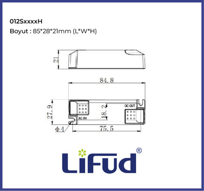LF-012S0250H, 12W, Kompak, küçük, Led Driver 250mA, 30~40Vdc Ekonomik Seri - 2