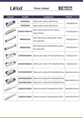 LF-012S0300H, 12W, Kompak, küçük, Led Driver 250mA, 30~40Vdc Ekonomik Seri - 2