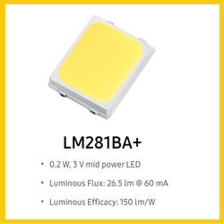 SPMWH22286D5WAA0S3 Samsung LM281BA+,10.000K,S3,3V,65mA,2835