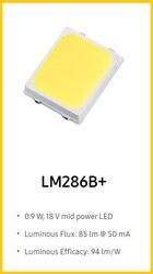 Samsung 18V 2835 Led, 3000K, Sıcak Beyaz, Yüksek CRI, SMD led, LM286B+, 90CRI, 3000K, 60mA, 2835