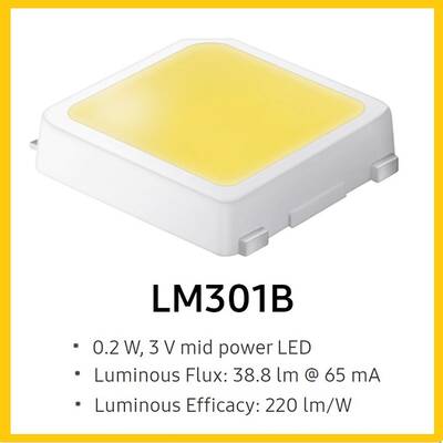 Samsung Led chip, 3030, SMD, Yüksek Verim, Naturel beyaz, LM301, 4000K,  3V, 200mA - 1