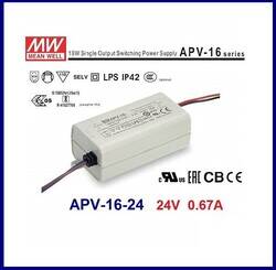 APV-16-24, Meanwell, 24V,  Led  driver, Güç kaynakları,  IP42,  Ekonmik Seri - 6