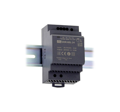 DDR-60L-24 Meanwell 18~75Vdc>24Vdc 2.5Amp - 1