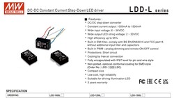 LDD-350L, DC Girişli, Sabit akım, DCDC, Led driver, Giriş: 9~36Vdc, Çıkış:2~32Vdc, 350mA, step-down - 5