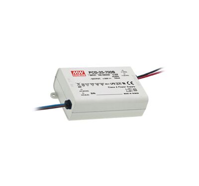 PCD-25-700B, Triyak, Dim, Led driver, Sabit akım,  Meanwell, 24~36Vdc, 700mA - 1