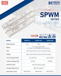 SPWM-150-24DA2Q, DALI2 150W 24V 6.3A Led Sürücü DT8 dimable led driver Tunable White Led Sürücü CCT Led kontrol, RGBW projelerinizde kusursuz renk ve parlaklık kontrolü - 3