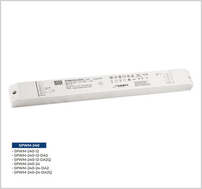 SPWM-240-24DA2Q, DALI2 240W 24V 10A Led Sürücü DT8 dimable led driver Tunable White Led Sürücü CCT Led kontrol, RGBW projelerinizde kusursuz renk ve parlaklık kontrolü - 1