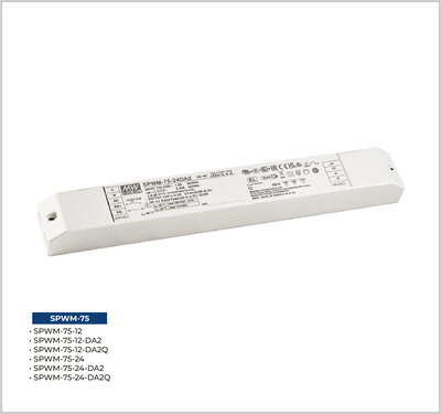 SPWM-75-24DA2Q, DALI2 75W 24V 3.2A Led Sürücü DT8 dimable led driver Tunable White Led Sürücü CCT Led kontrol, RGBW projelerinizde kusursuz renk ve parlaklık kontrol - 1