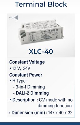 XLC-40-H-DA2, DALI2 Dimli 9-54V dc voltaj aralığında 600 -1400mA Sabit Akım Ayarlı Led Sürücü Trafo, NFC Led driver - 2