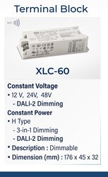 XLC-60-H-DA2 DALI2 Dimli 9-54V dc çıkış aralığında 900mA ile 1700mA arası Akım ayarlı led sürücü, Trafo, LED driver - 2