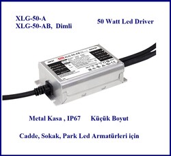 XLG-50-A, 50Watt, Metal kasa, Led driver, Meanwell, 24V, 36V, 54V, 530mA~2100mA, Sabit akım - 2